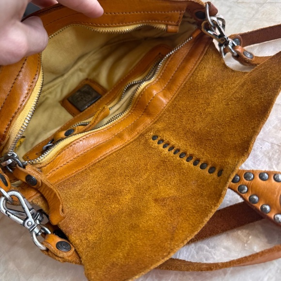 Campomaggi ARTEMISIA Pochette leather bag studded leaf crossbody shoulder purse - Picture 11 of 14